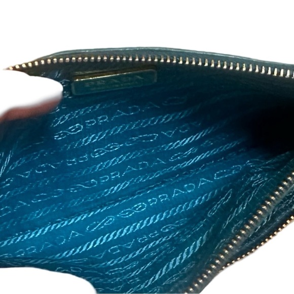 Prada Turquoise Blue Saffiano Leather Top Zip Crossbody Bag - Picture 7 of 7